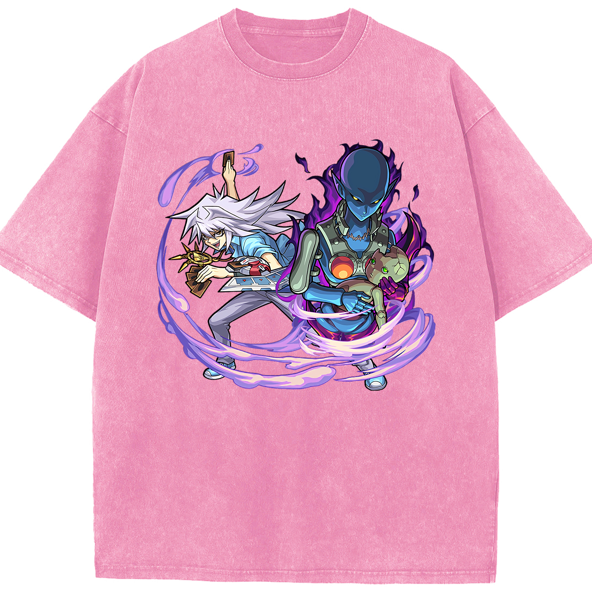 （画像用） 遊☆戯☆王 Yu-Gi-Oh! 綿100% ヴィンテージ風 半袖Tシャツ（フロントプリント）
